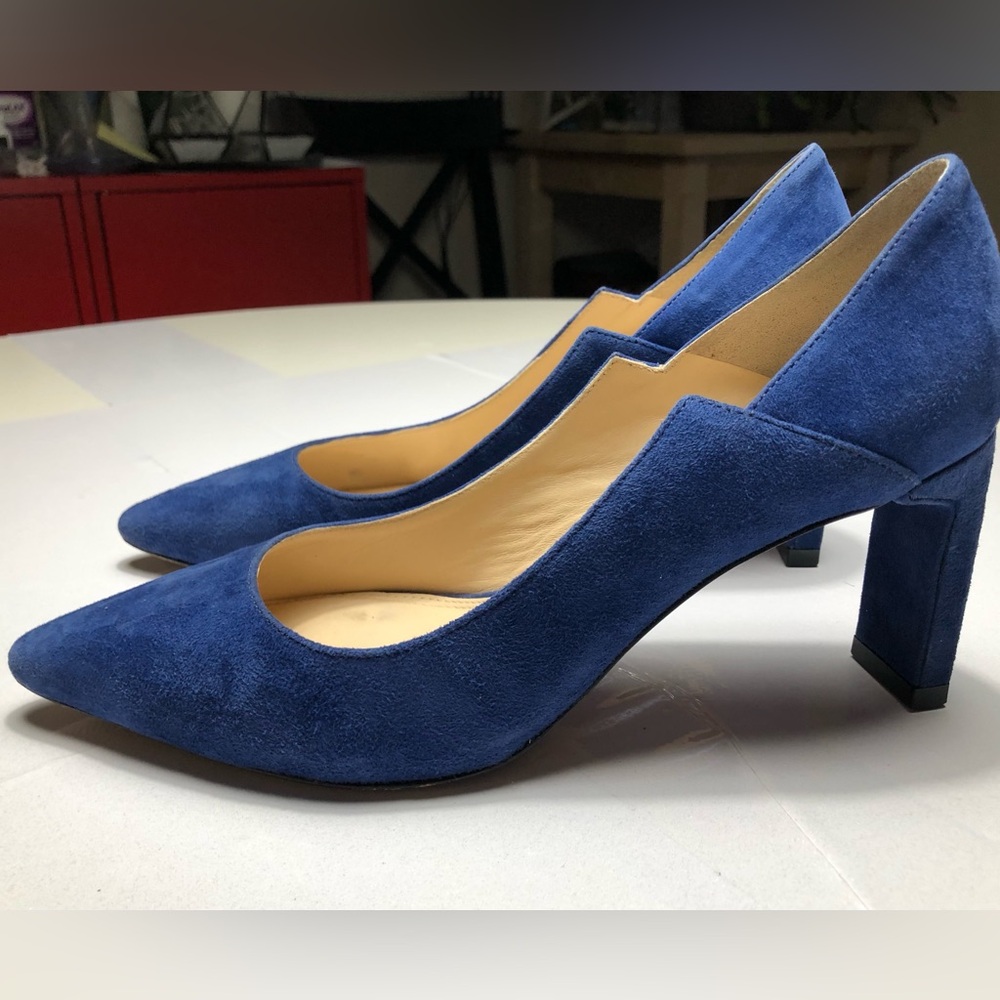 Zvelle Navy Blue Suede Pumps Size 38